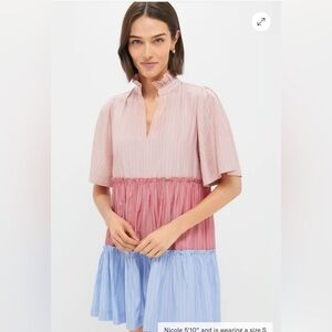 Tuckernuk Color block stripe mini dress